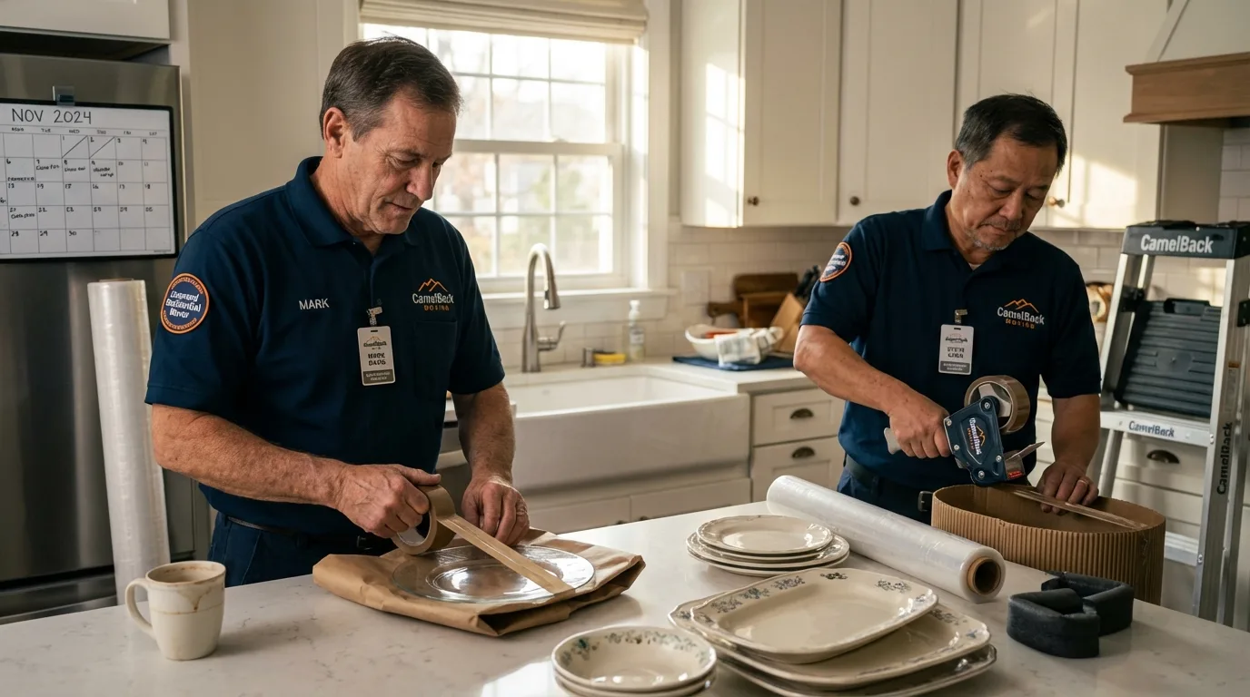 Professional crew packing kitchen dishware in Rathdrum, ID